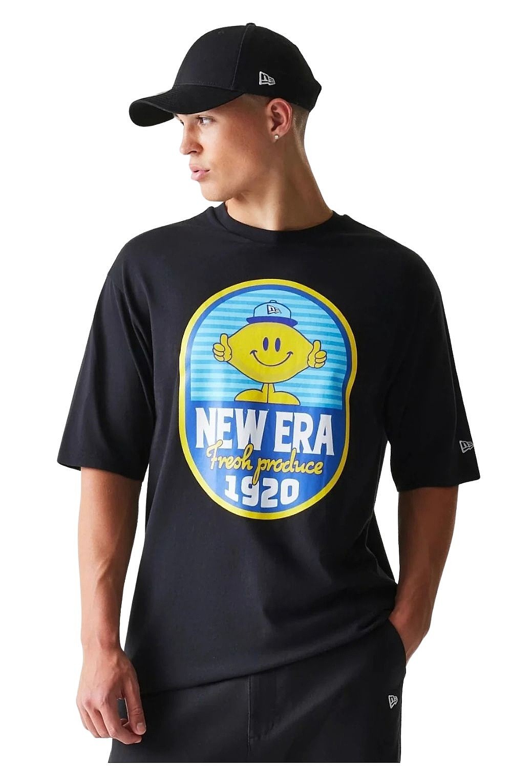 tričko New Era Fruit Graphic Oversized - Black