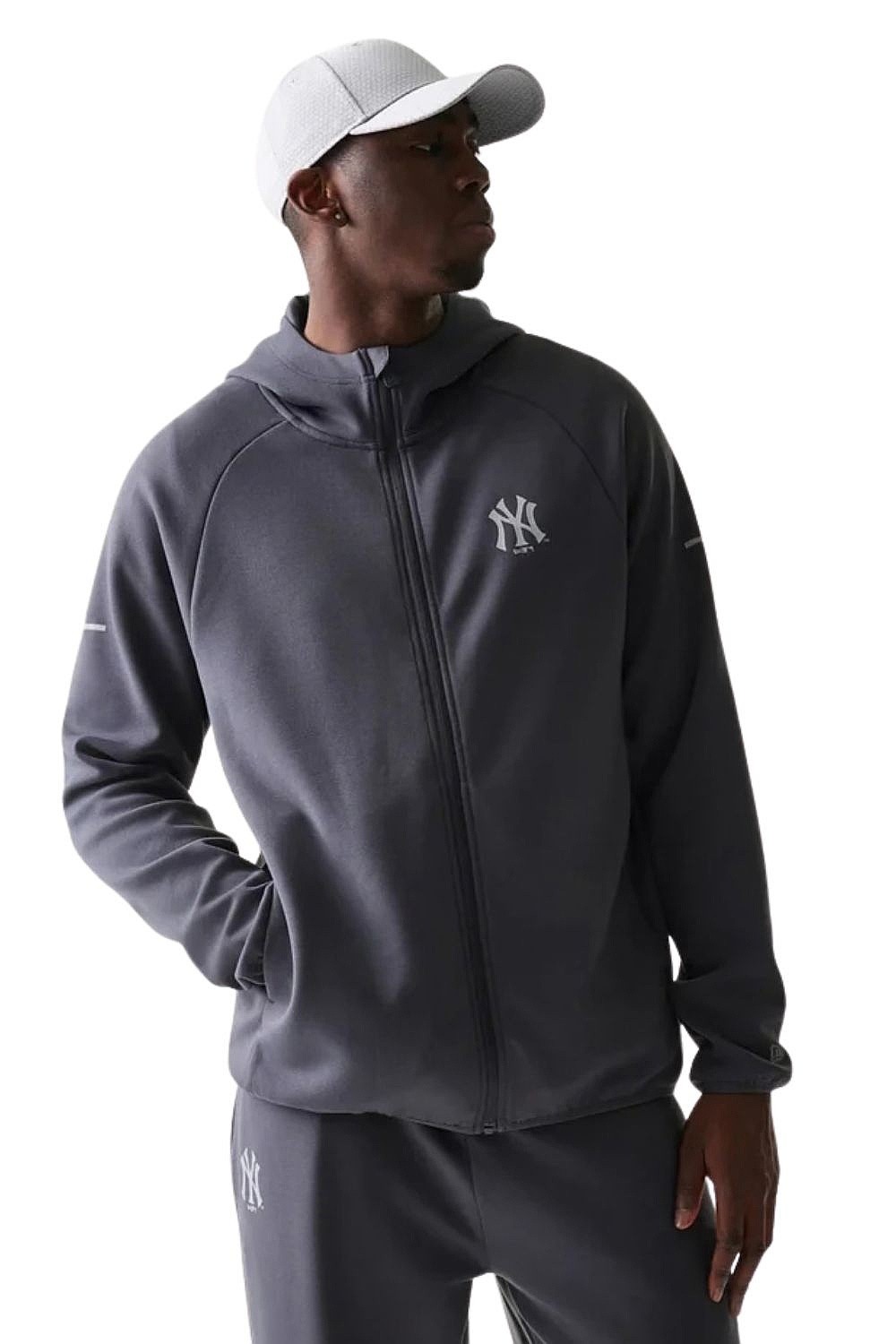 bluză New Era Core Plus Hoodie Zip MLB New York Yankees - Graphite - men´s