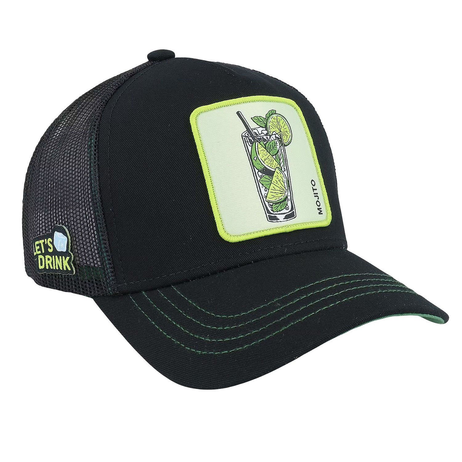 gorra con visera Capslab Cocktails Trucker - Mojito/Black/Lemon Green - men´s