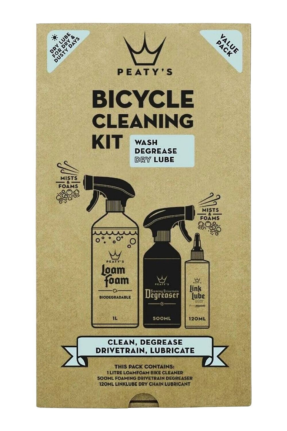 tisztító Peaty's Gift Pack Wash Protect Lubricate - No Color