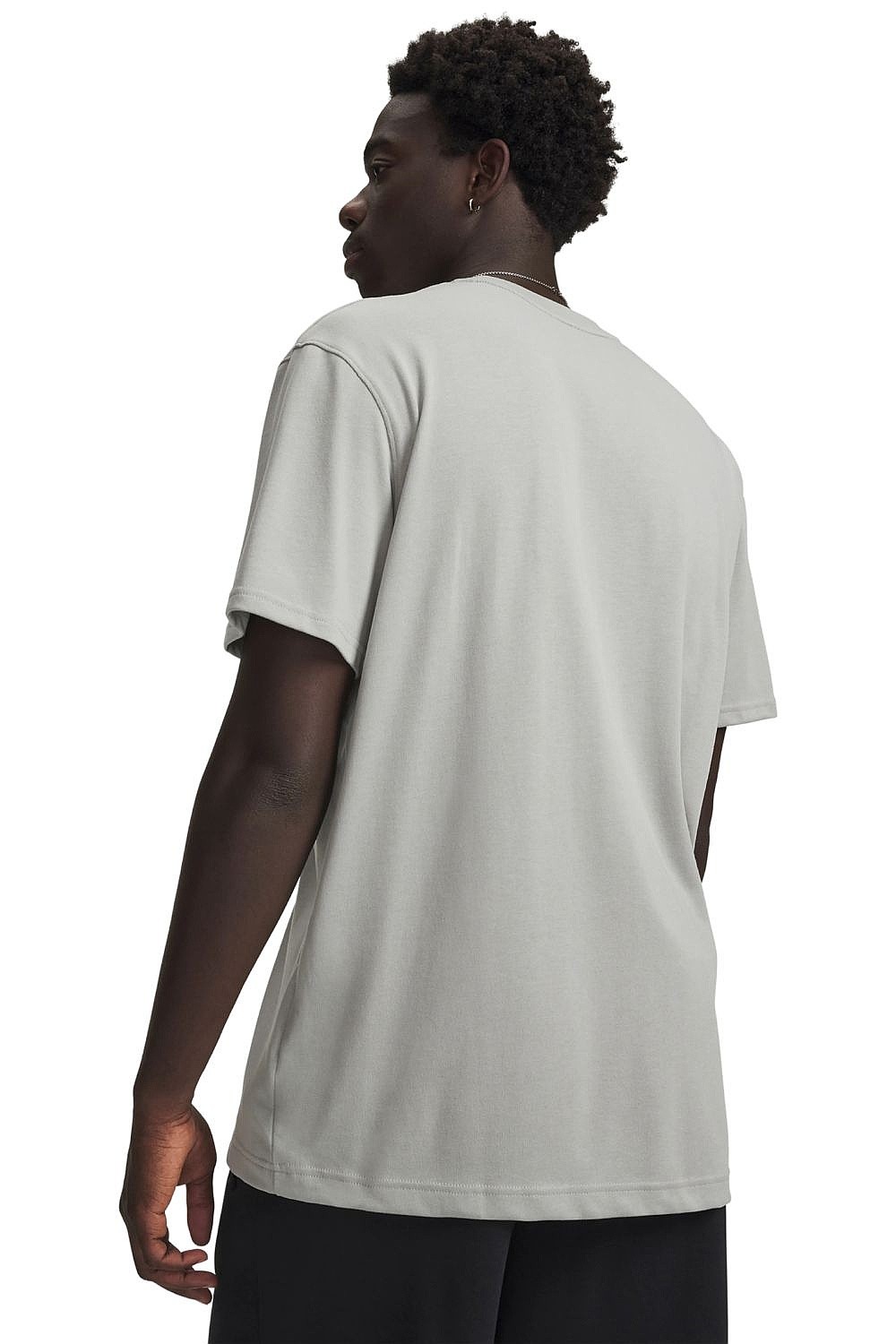 tricou Under Armour Logo Embroidered Heavyweight - Titanium/Black - men´s