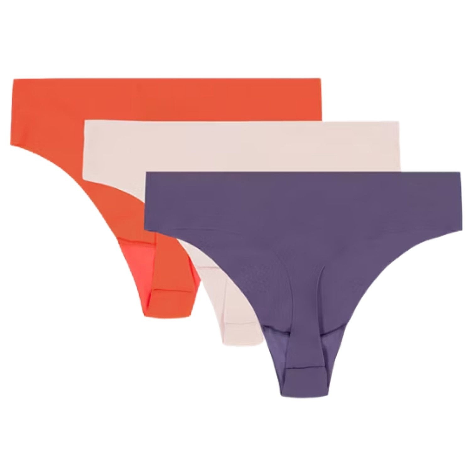 kalhotky Under Armour Pure Stretch No Show Thong 3 Pack - Purple/Canyon Pink/Peach Plasma