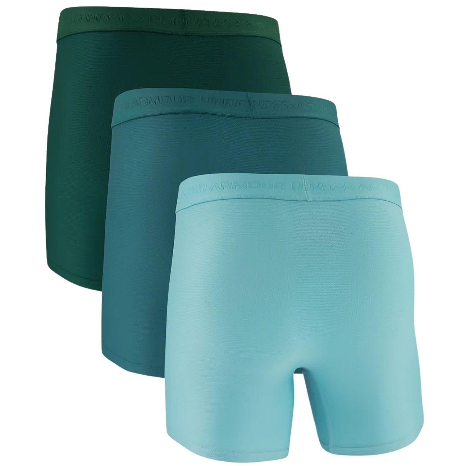 trenky Under Armour Performance Tech Mesh Mod 6in 3 Pack - Blue Haze/Boundless Blue/Arden Green