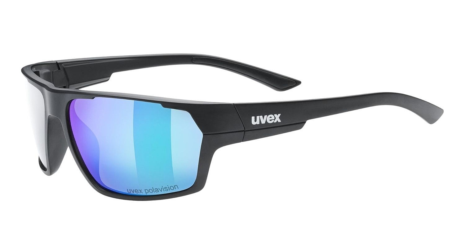 okuliare Uvex Sportstyle 233 P - Black Matt/Litemirror Silver Polarvision
