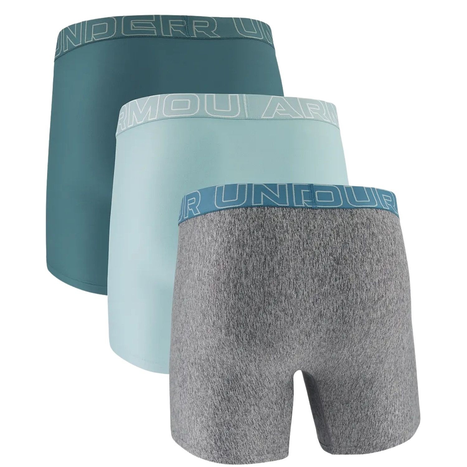 trenky Under Armour Perf Tech 6in 3 Pack - Mint/Petrol/Grey Heather