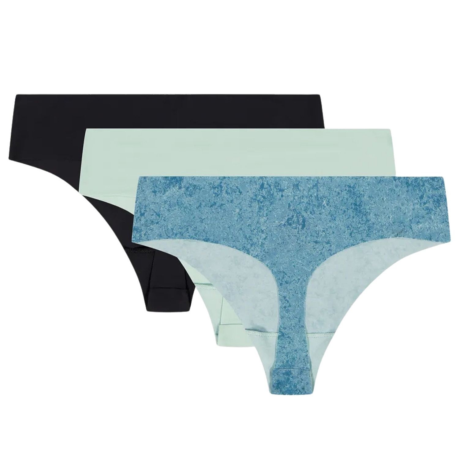 kalhotky Under Armour Pure Stretch No Show Printed 3 Pack - Mint/Jasper Blue/Black