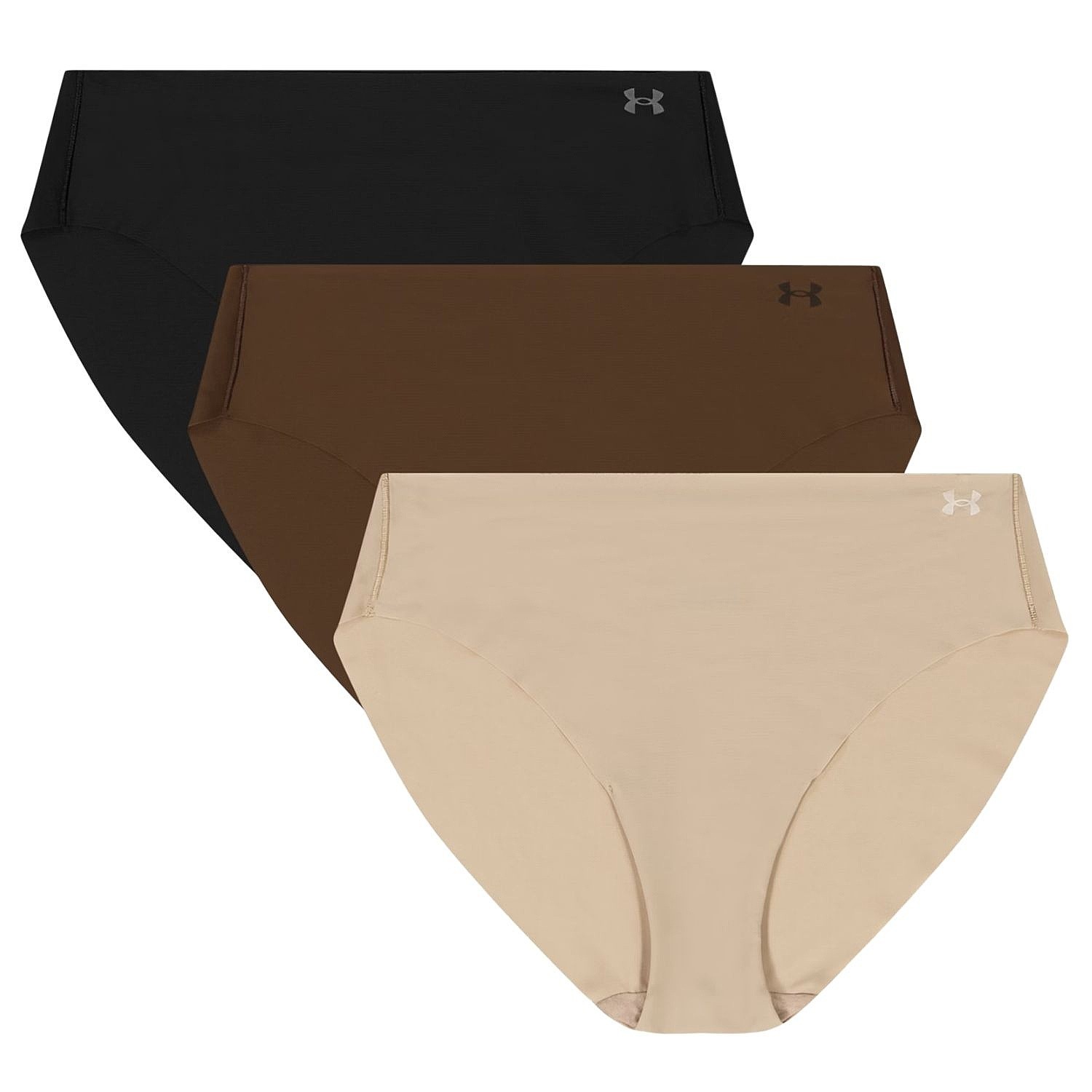 kalhotky Under Armour Pure Stretch No Show Bikini 3 Pack - Hue 500/Brown/Black