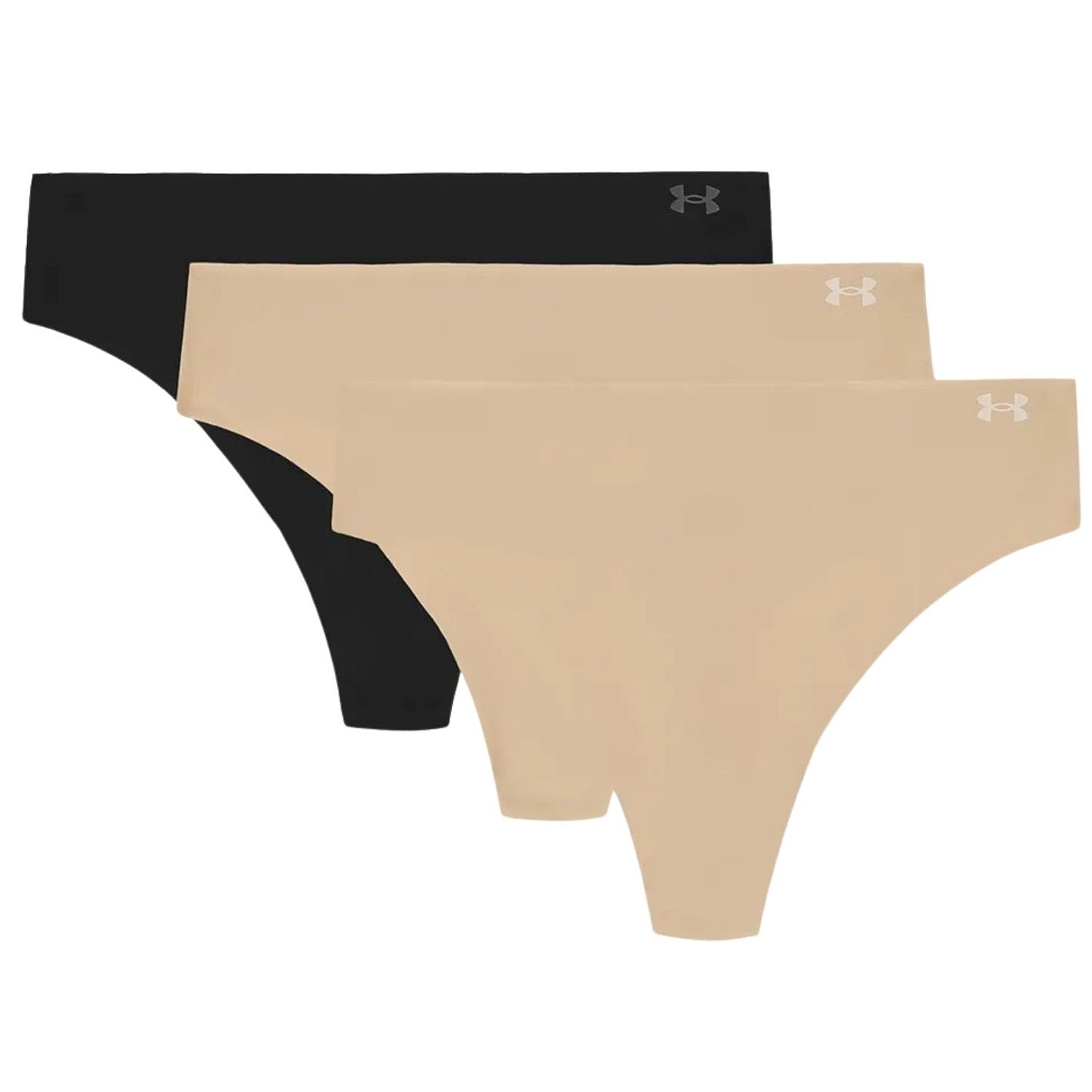 kalhotky Under Armour Pure Stretch No Show Thong 3 Pack - Hue 500/Black