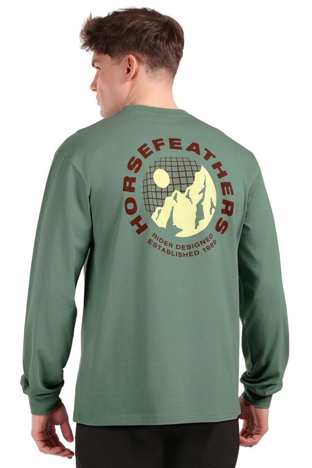 tričko Horsefeathers Altitude LS - Iceberg Green - men´s