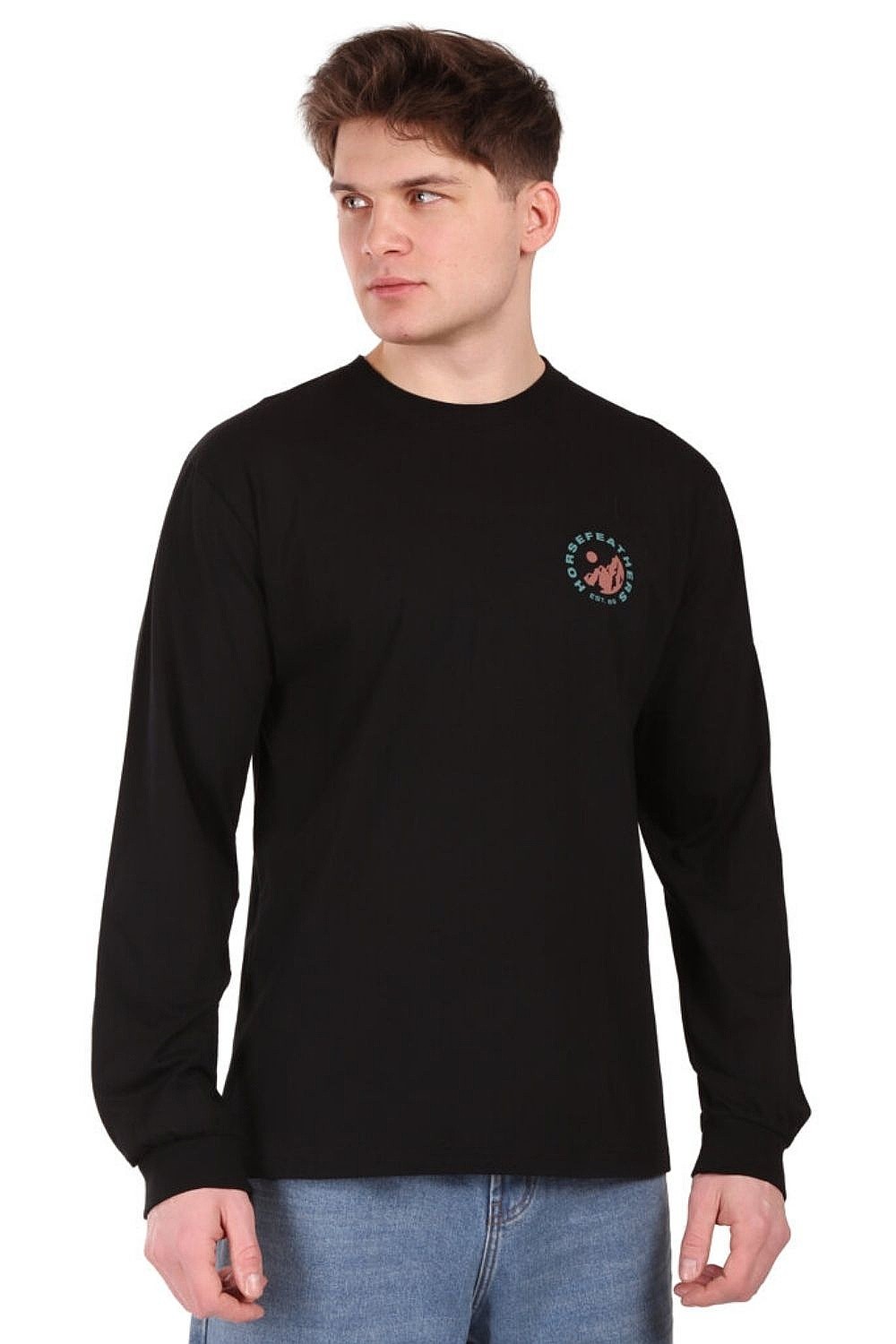 tričko Horsefeathers Altitude LS - Black - men´s