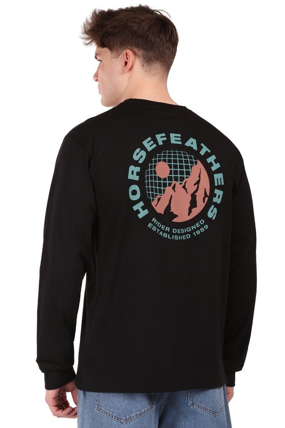 tričko Horsefeathers Altitude LS - Black - men´s