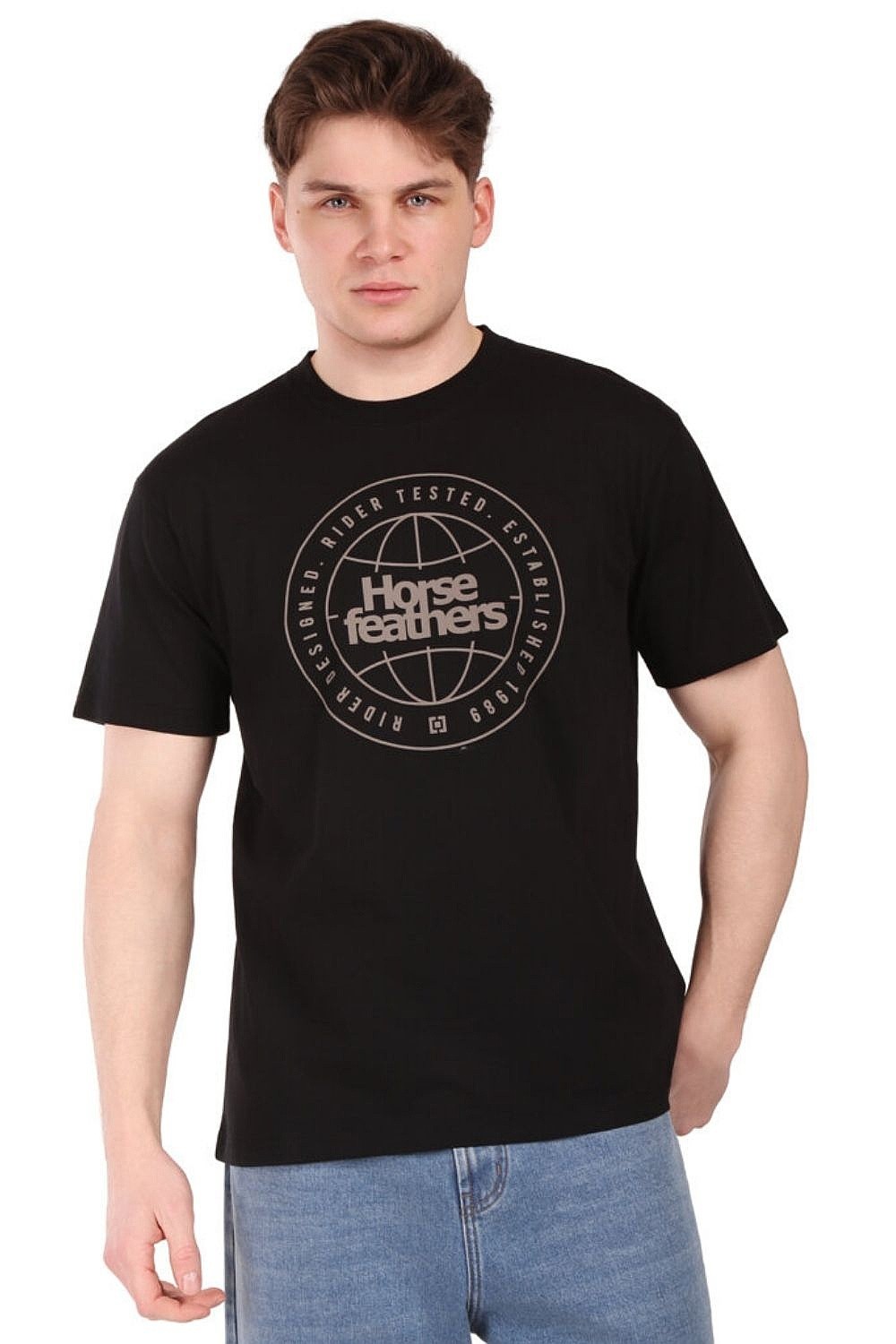 tričko Horsefeathers Global - Black - men´s