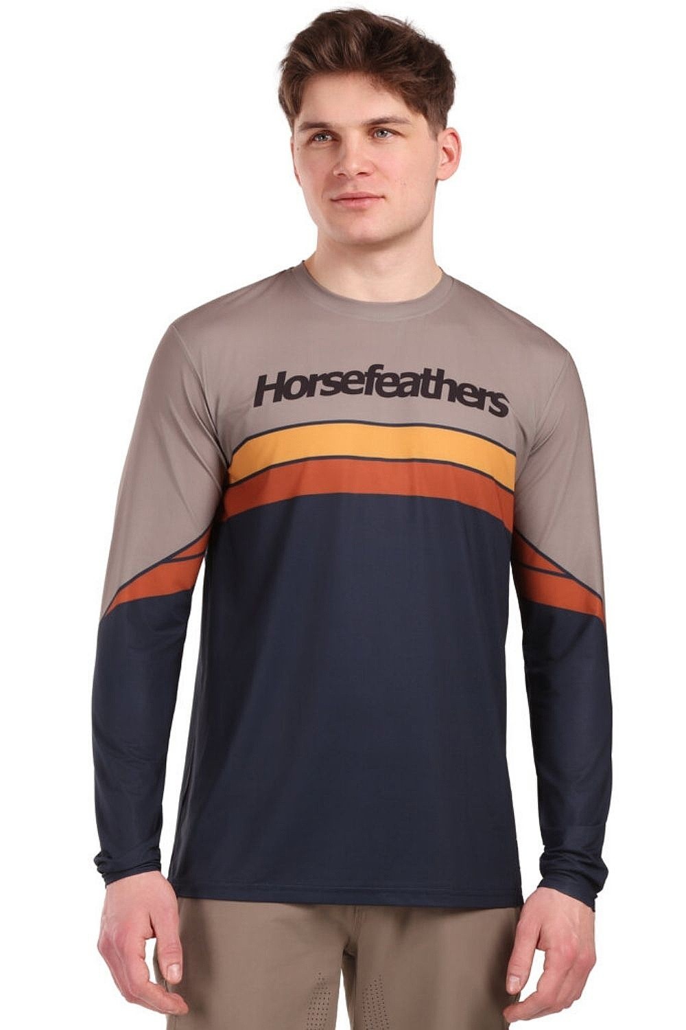 dres Horsefeathers Quantum LS - Indigo/Taupe - men´s