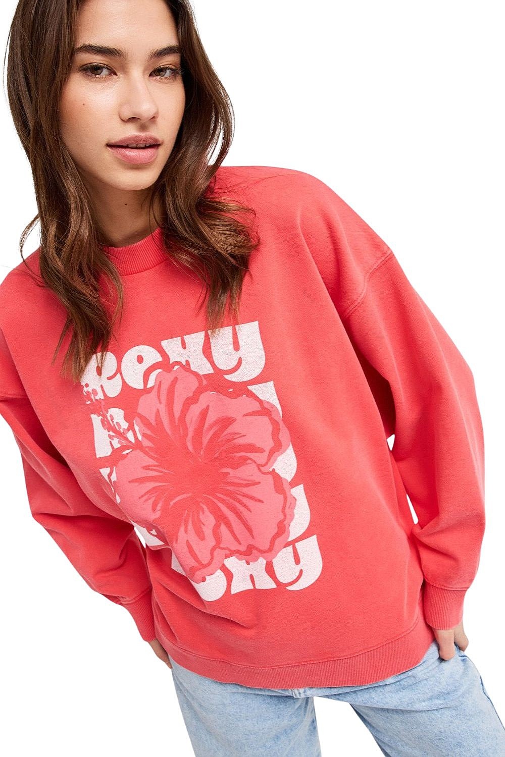 sweatshirt Roxy Lineup Terry - RMZ0/Hibiscus - women´s