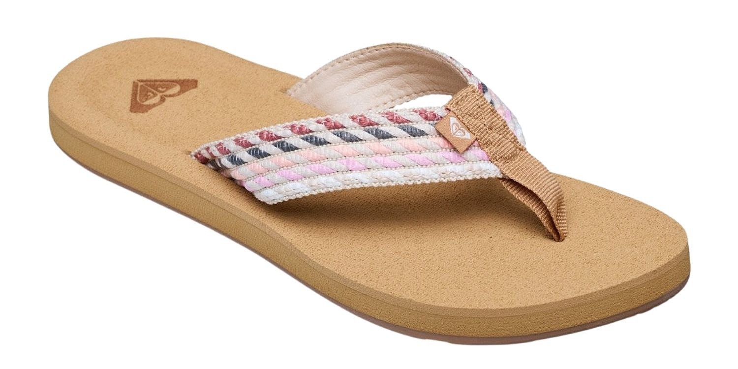 žabky Roxy Porto Rope - NCP/Natural/Crazy Pink - women´s
