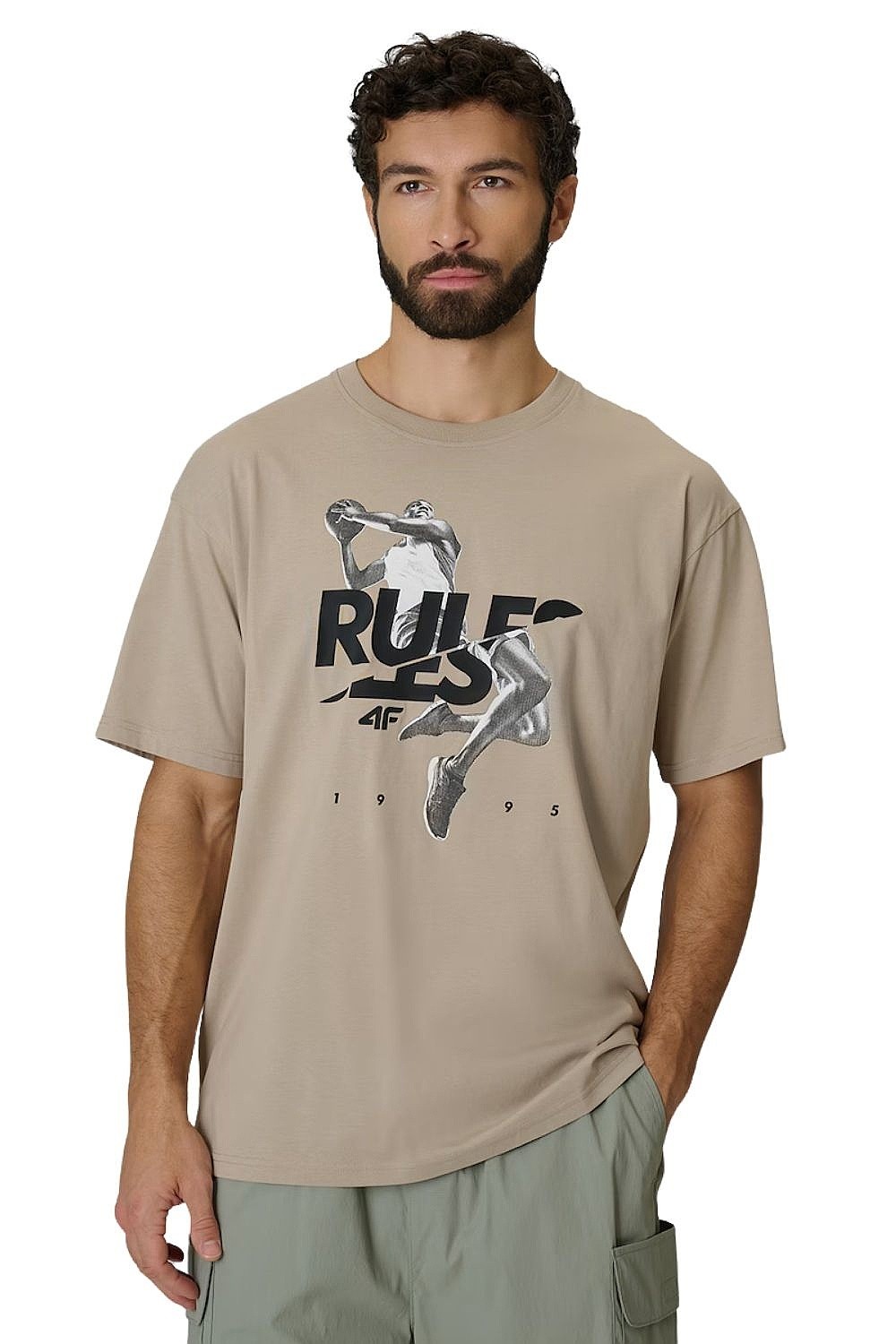 tričko 4F 4FWSS26TTSHM3333 - 83S/Beige - men´s