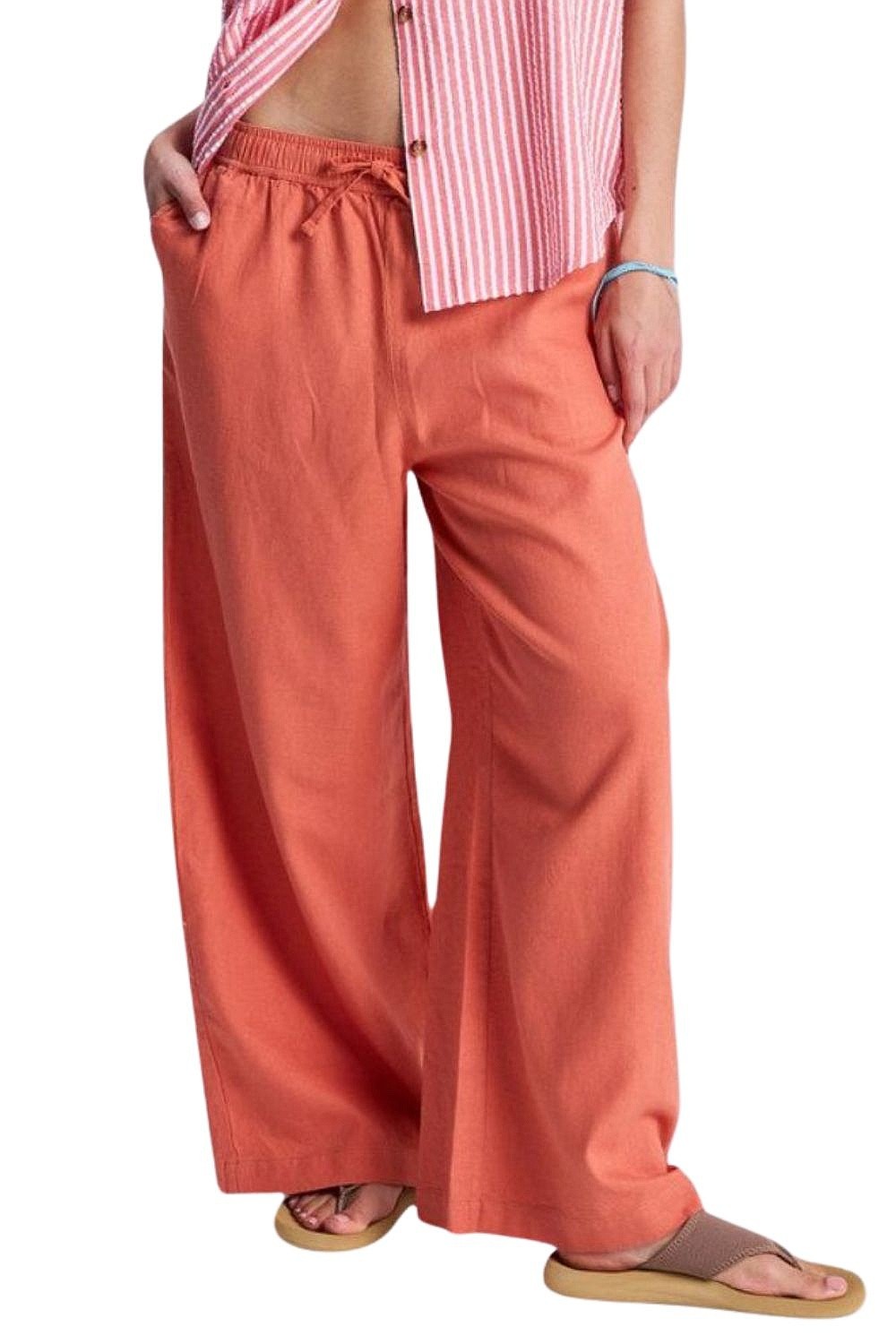 pantaloni Roxy Lekeitio Break Mid - MLN0/Apricot Brandy - women´s