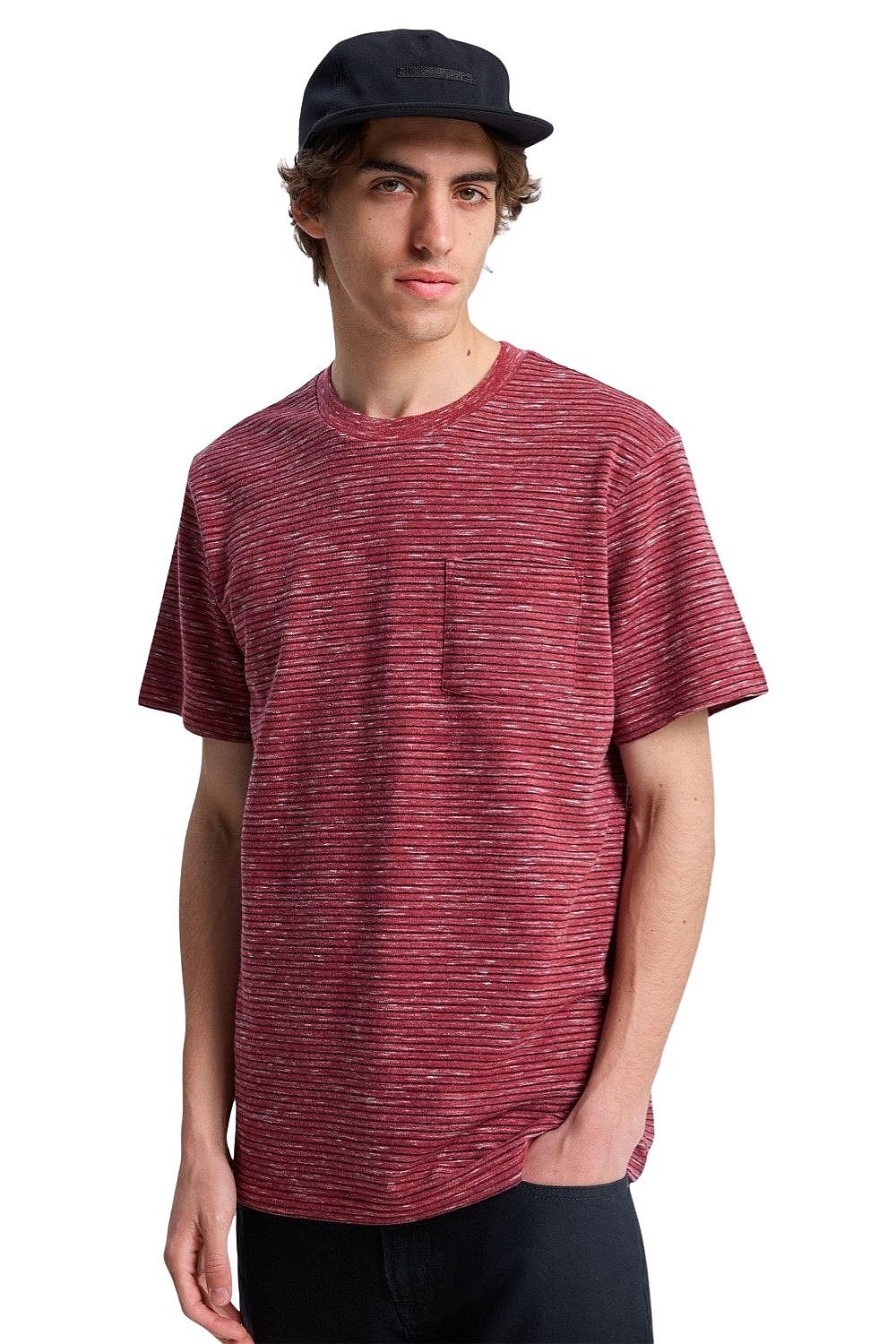 tričko Quiksilver Lopaz Striped Pocket - RQZ3/Burnt Russet Lopaz Stripes - men´s