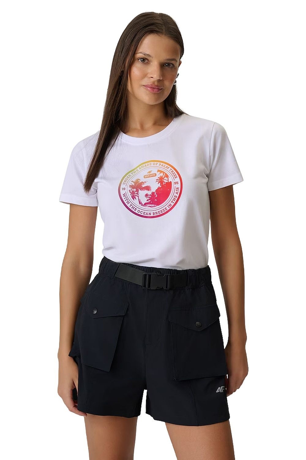 camisa 4F 4FWSS26TTSHF2718 - 10S/White - women´s
