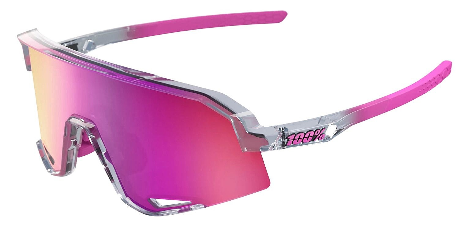 okuliare 100% Slendale SL - Polished Translucent Grey/Purple Mirror