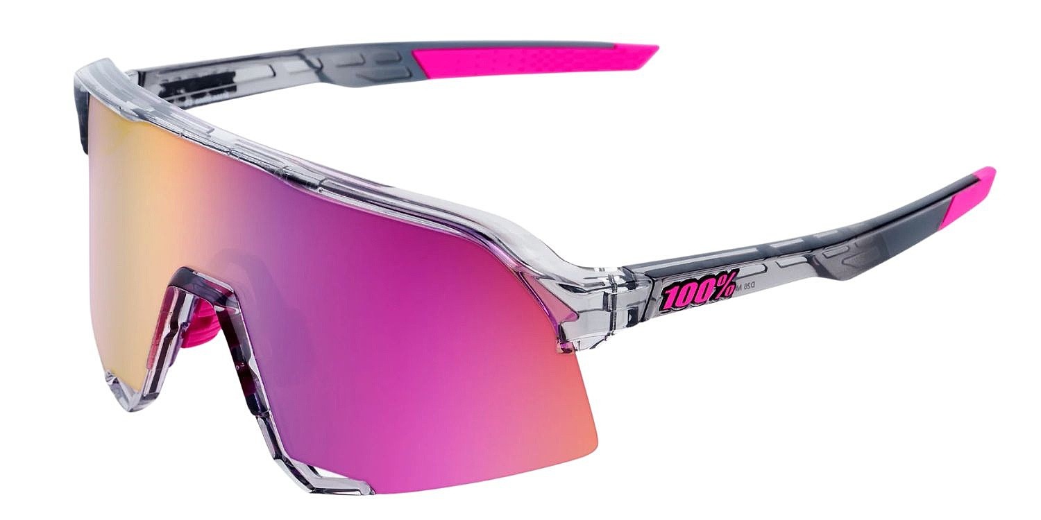 okuliare 100% S3 - Polished Translucent Grey/Purple Multilayer Mirr