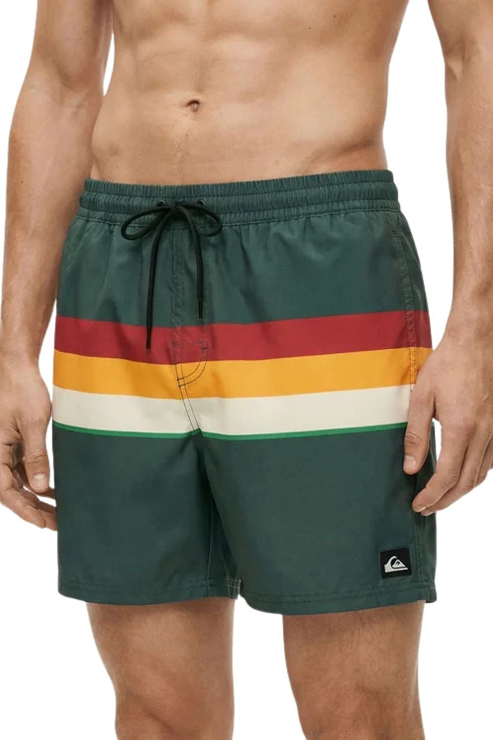 koupací šortky Quiksilver Everyday Printed Volley 15 - GRT6/Forest Outside Stripe
