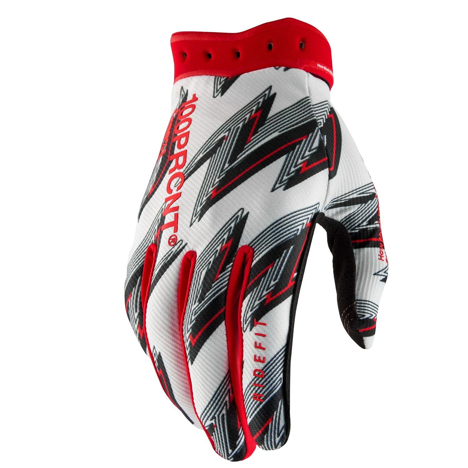 rukavice 100% Ridefit - White/Red