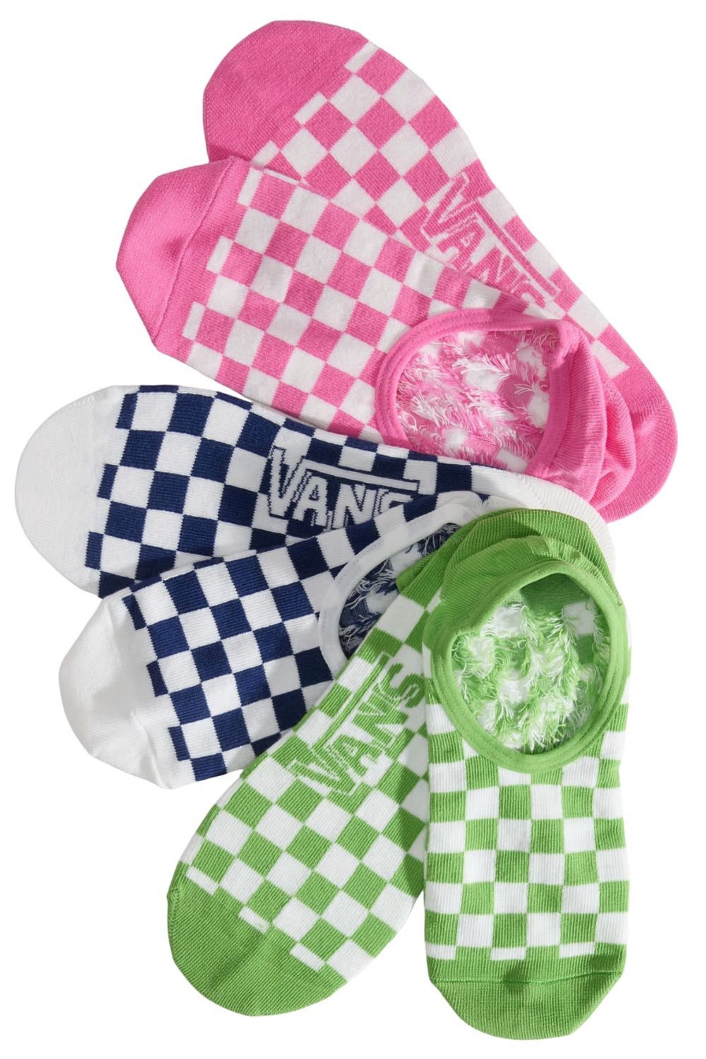 ponožky Vans Ticker Canoodle 3 Pack - Checkerboard Pink Fizz