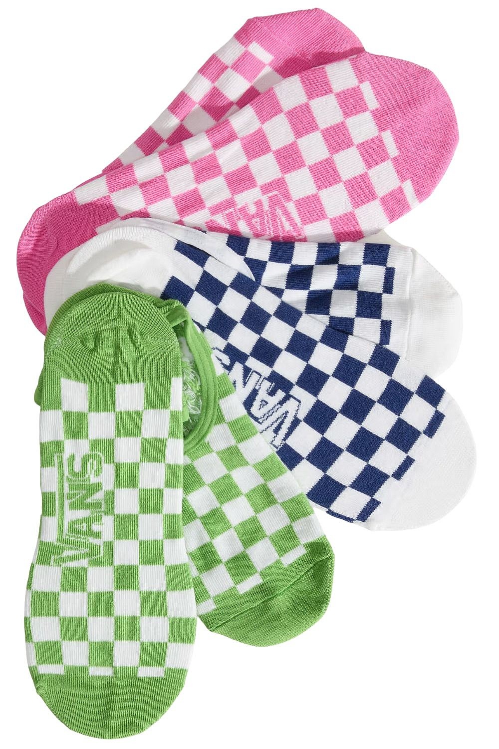 ponožky Vans Ticker Canoodle 3 Pack - Checkerboard Pink Fizz