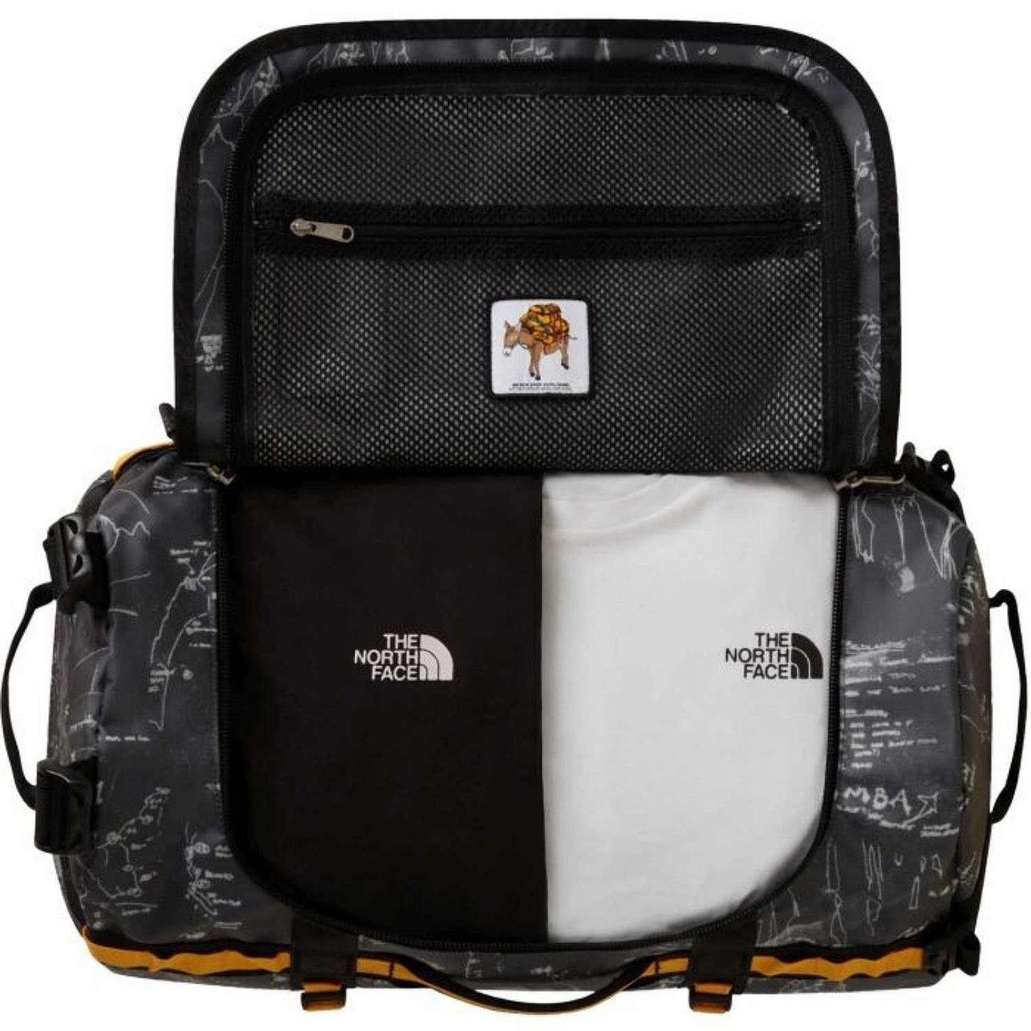 taška The North Face Base Camp Duffel M - Anthracite Grey Conrad Topos Print/Summit Gold