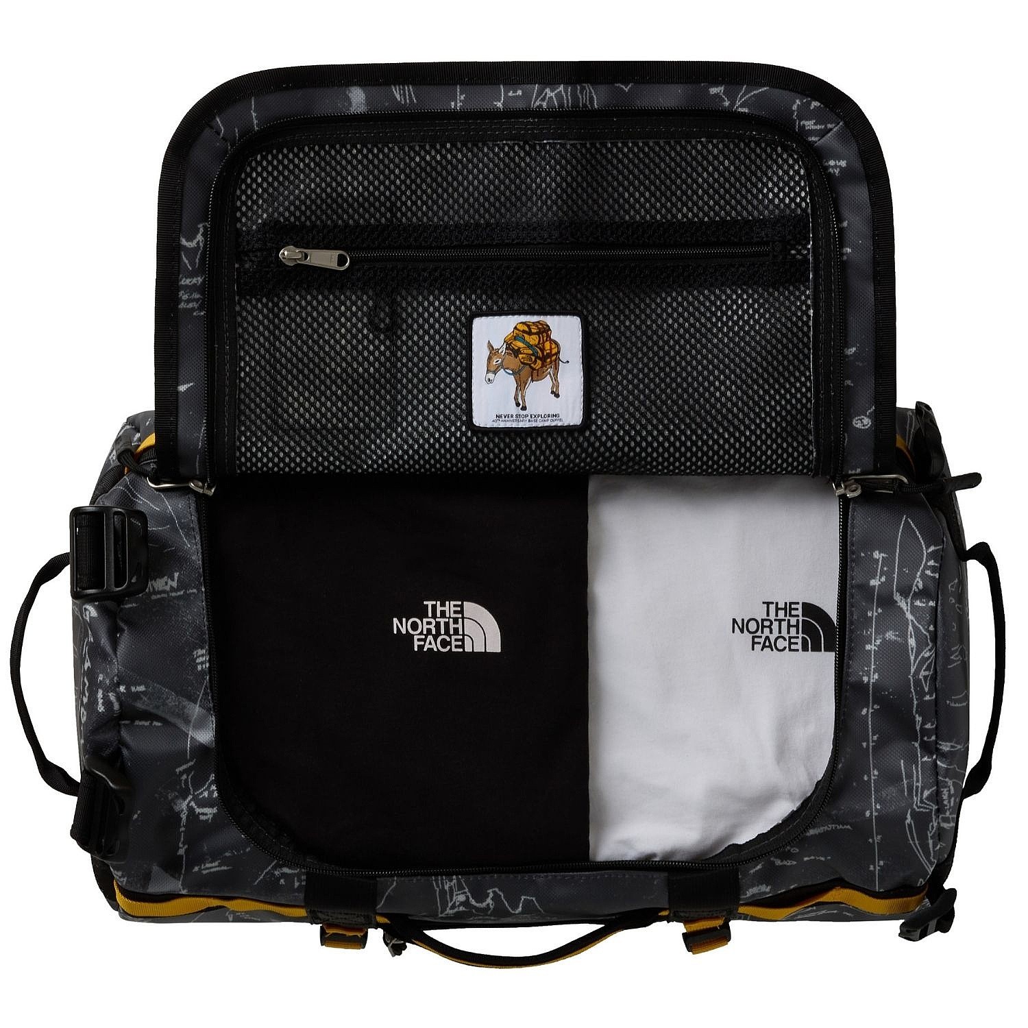 taška The North Face Base Camp Duffel XS - Anthracite Grey Conrad Topos Print/Summit Gold