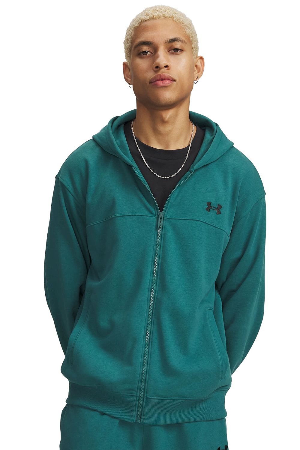 mikina Under Armour Rival Lightweight Zip - Rack Green/Black - men´s