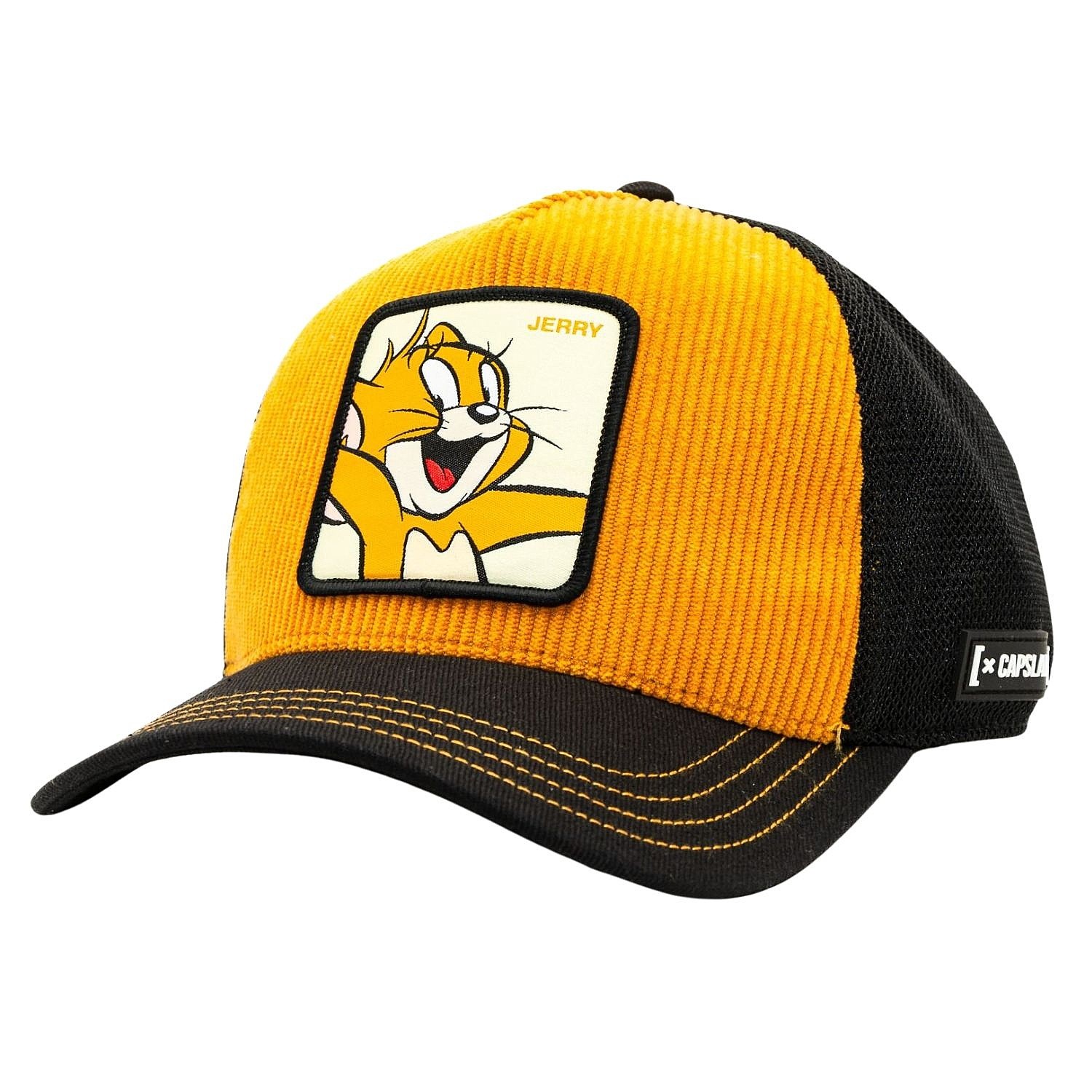 kšiltovka Capslab Tom and Jerry Premium Trucker - Jerry/Corduroy Mustard/Black