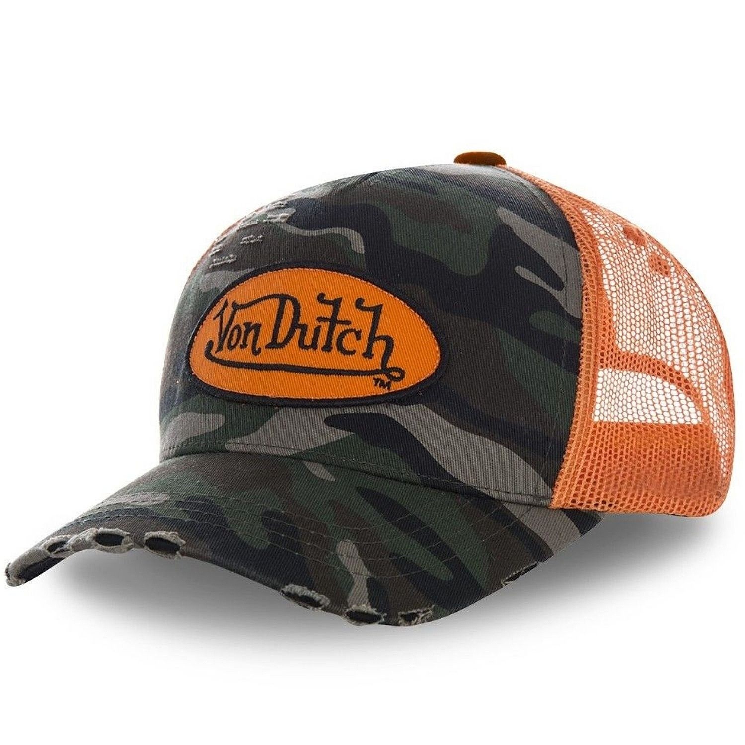 šiltovka Von Dutch Baseball Trucker - Camouflage/Orange