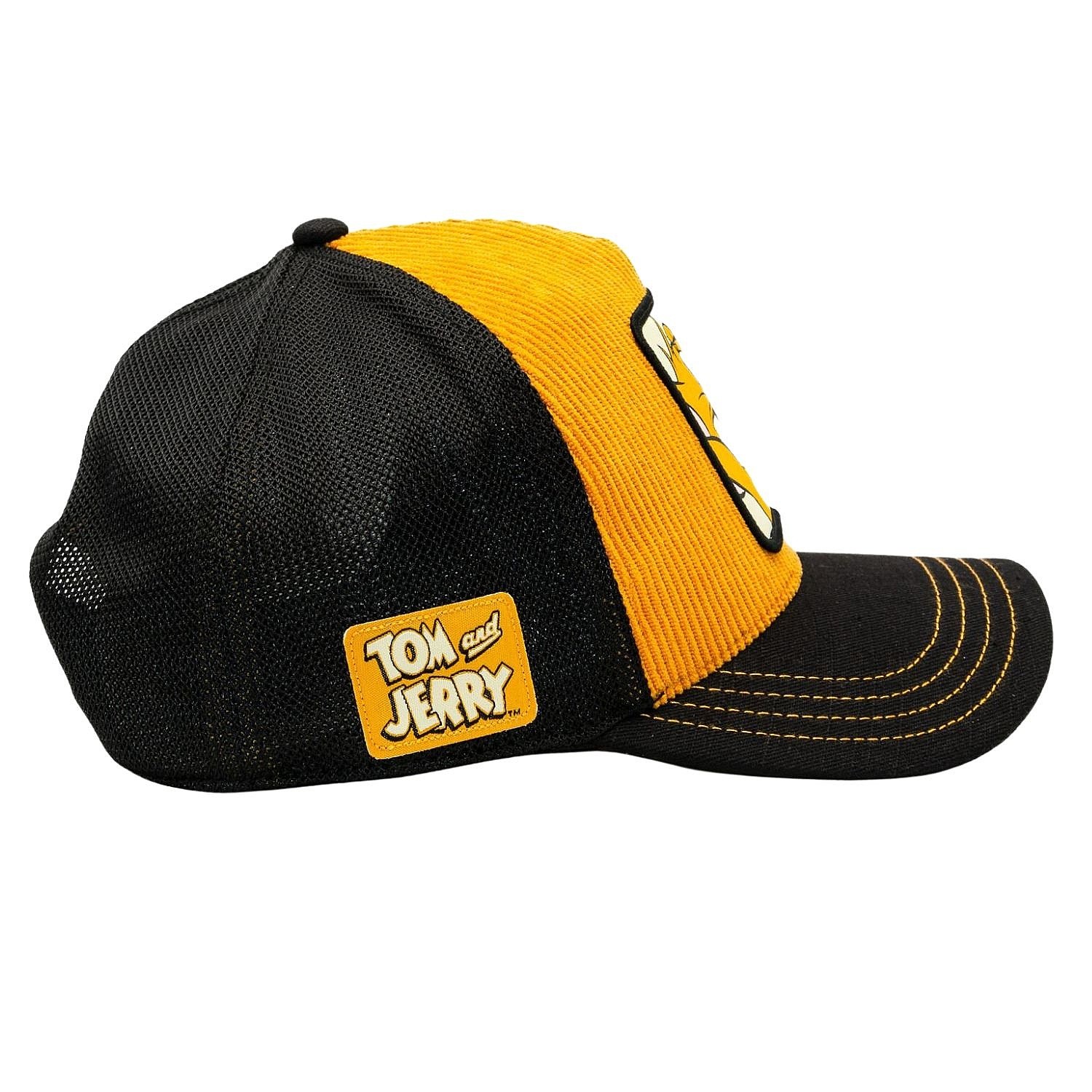 kšiltovka Capslab Tom and Jerry Premium Trucker - Jerry/Corduroy Mustard/Black