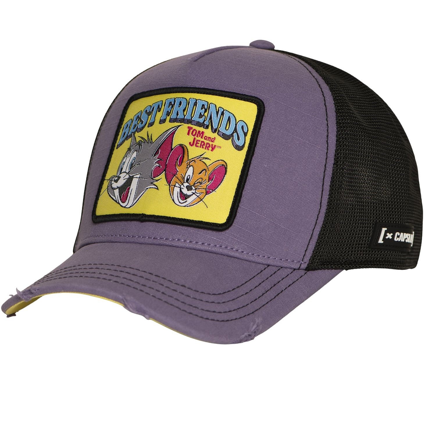 kšiltovka Capslab Tom and Jerry Premium Trucker - Best Friends/Purple/Black
