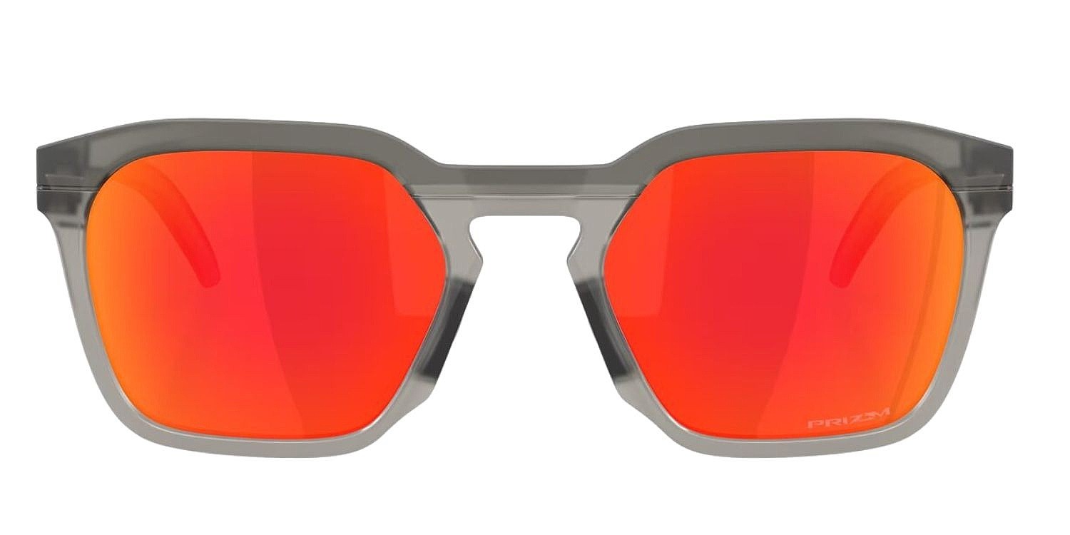 Brille Oakley HSTN SQ - Matte Grey Smoke/Prizm Ruby