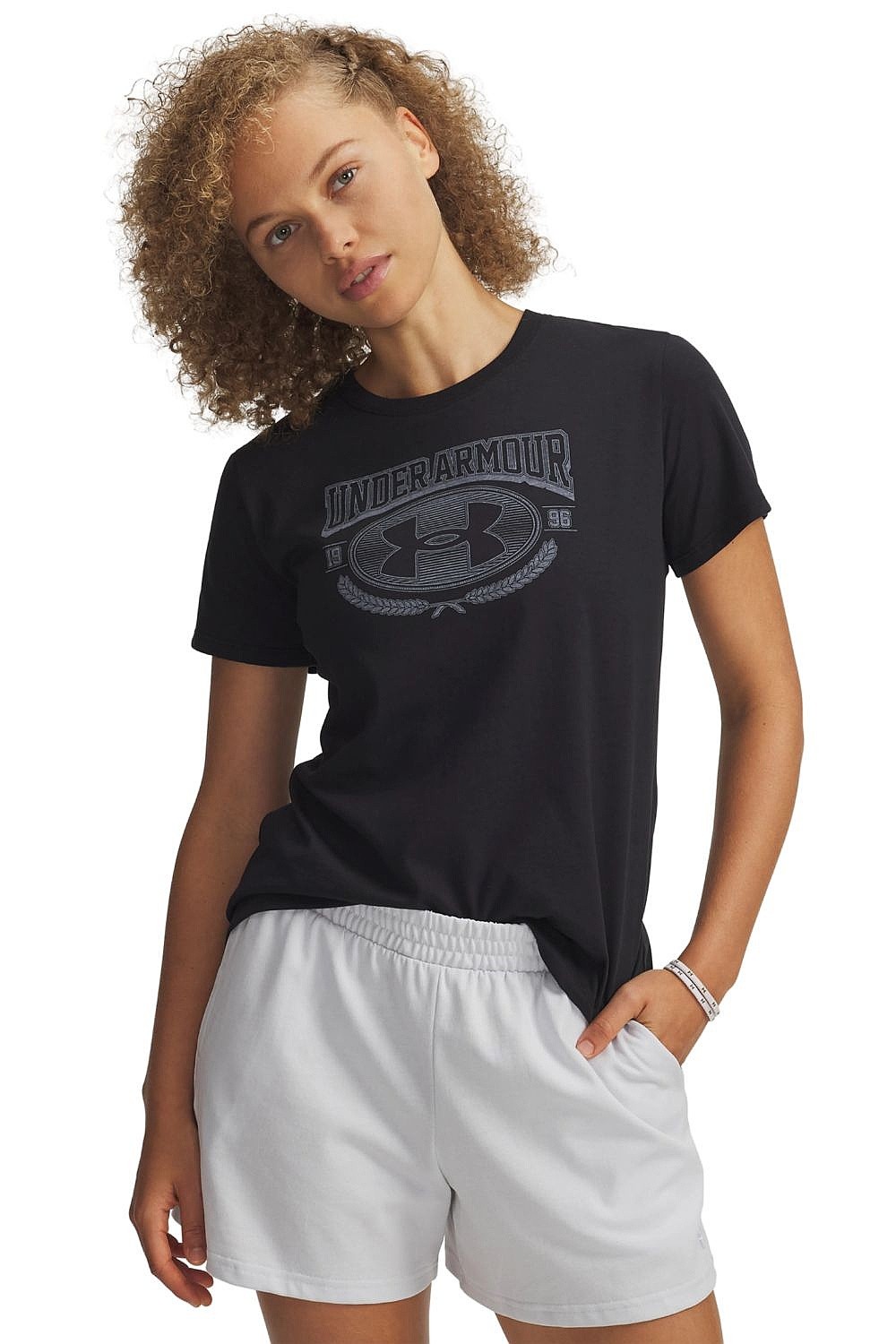 tričko Under Armour Varsity - Black/White - women´s