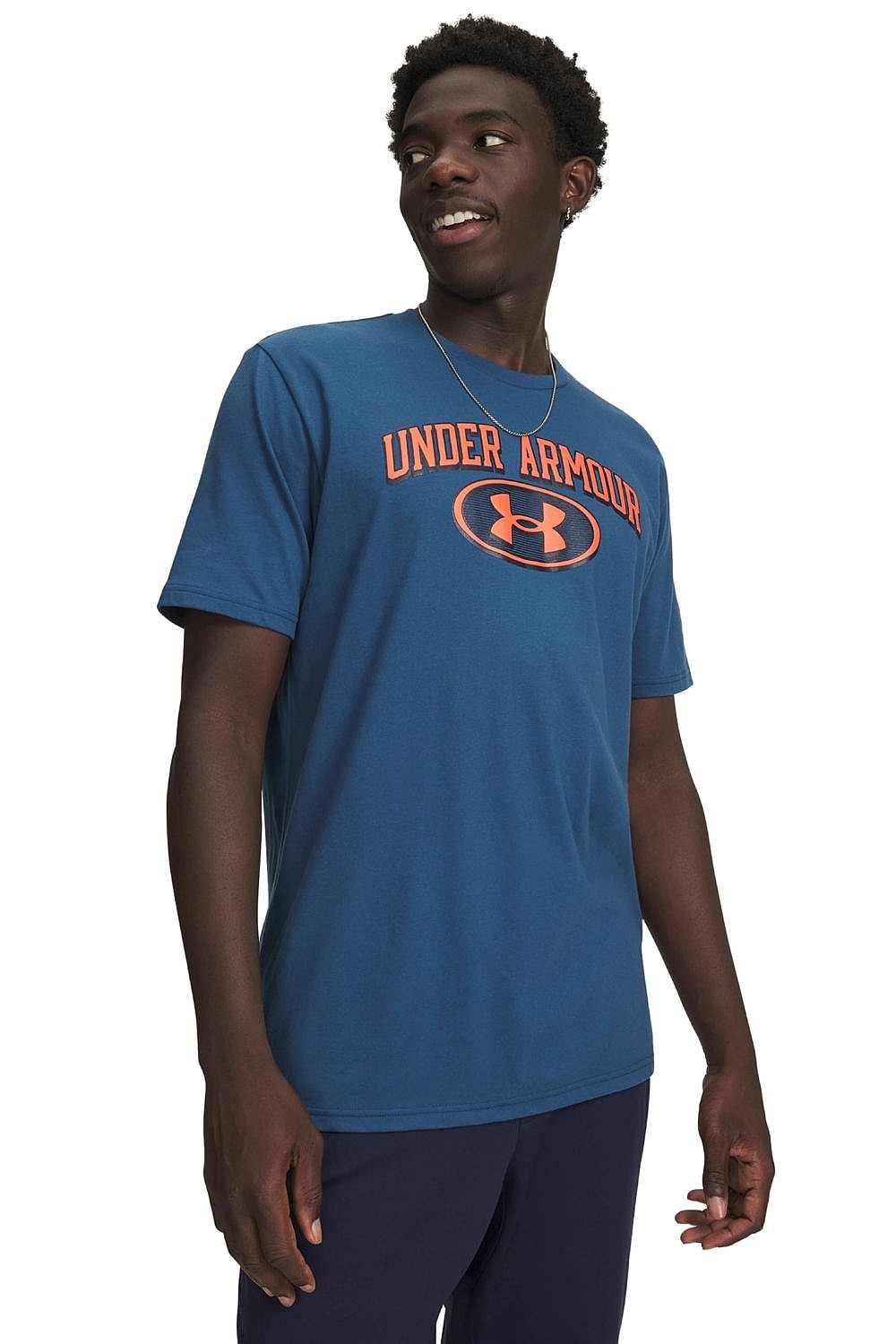 tričko Under Armour Wordmark Locker Tag - Wham Blue/Venom Red - men´s