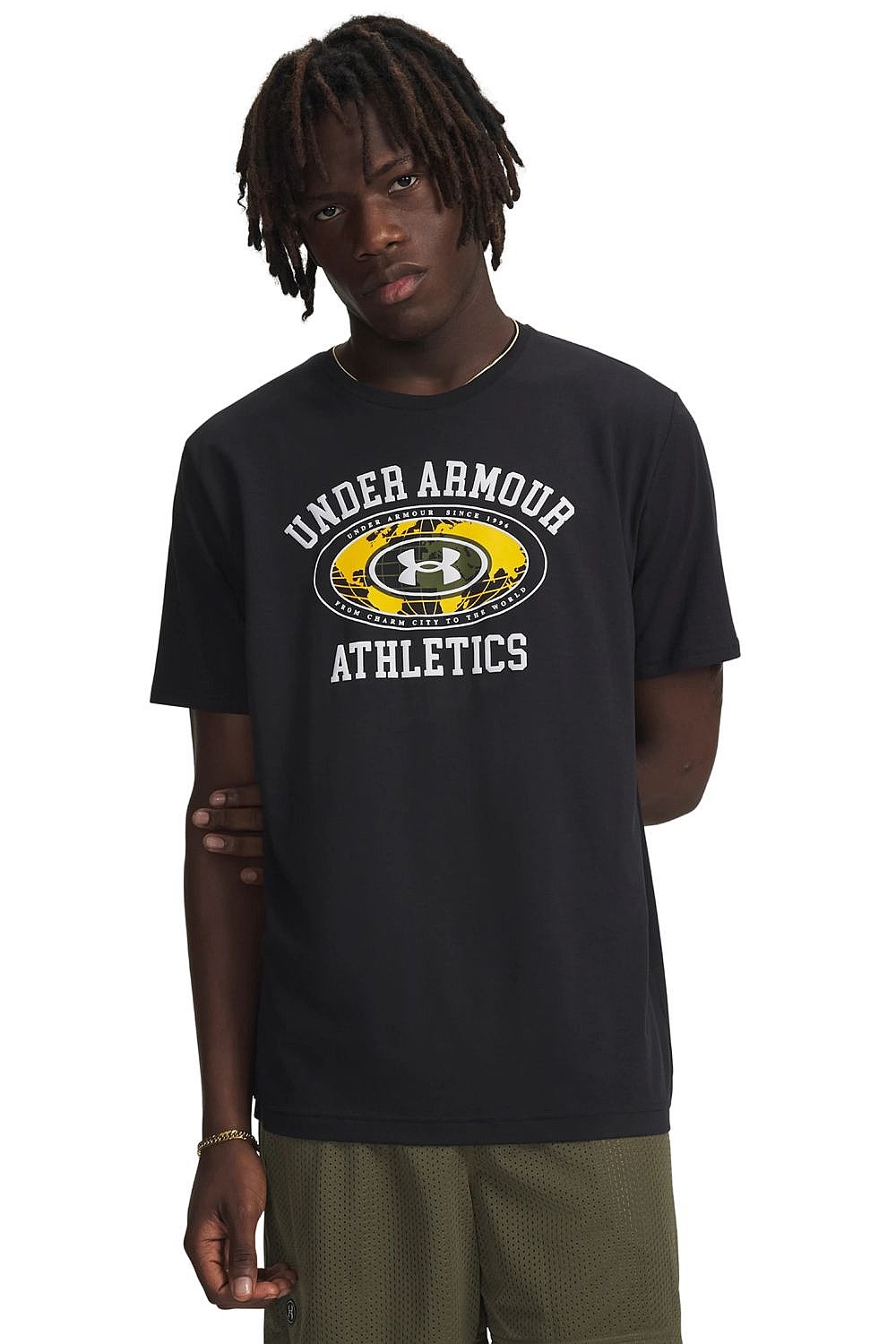 tričko Under Armour 60/40S Armor Globe - Black/White - men´s