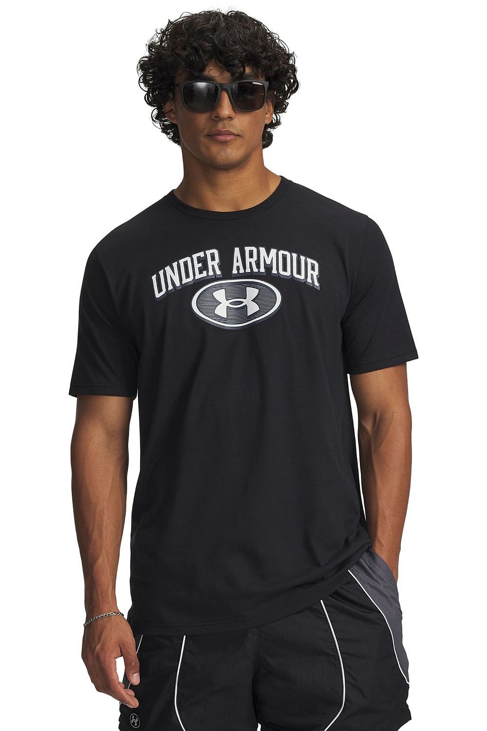 tričko Under Armour Wordmark Locker Tag - Black/White - men´s