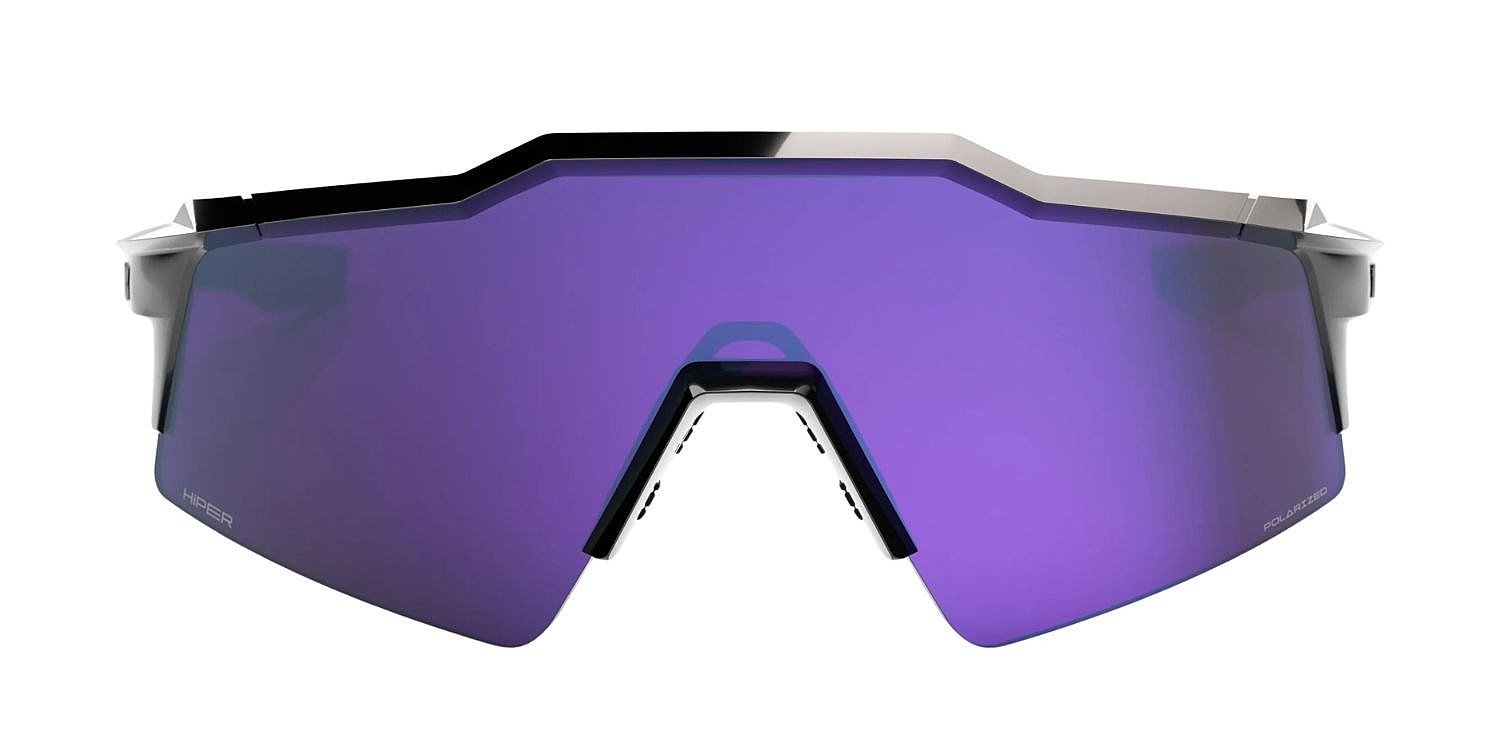 glasögon 100% Speedcraft SL - Polished Black/HiPER Lavender Polarized Mirror