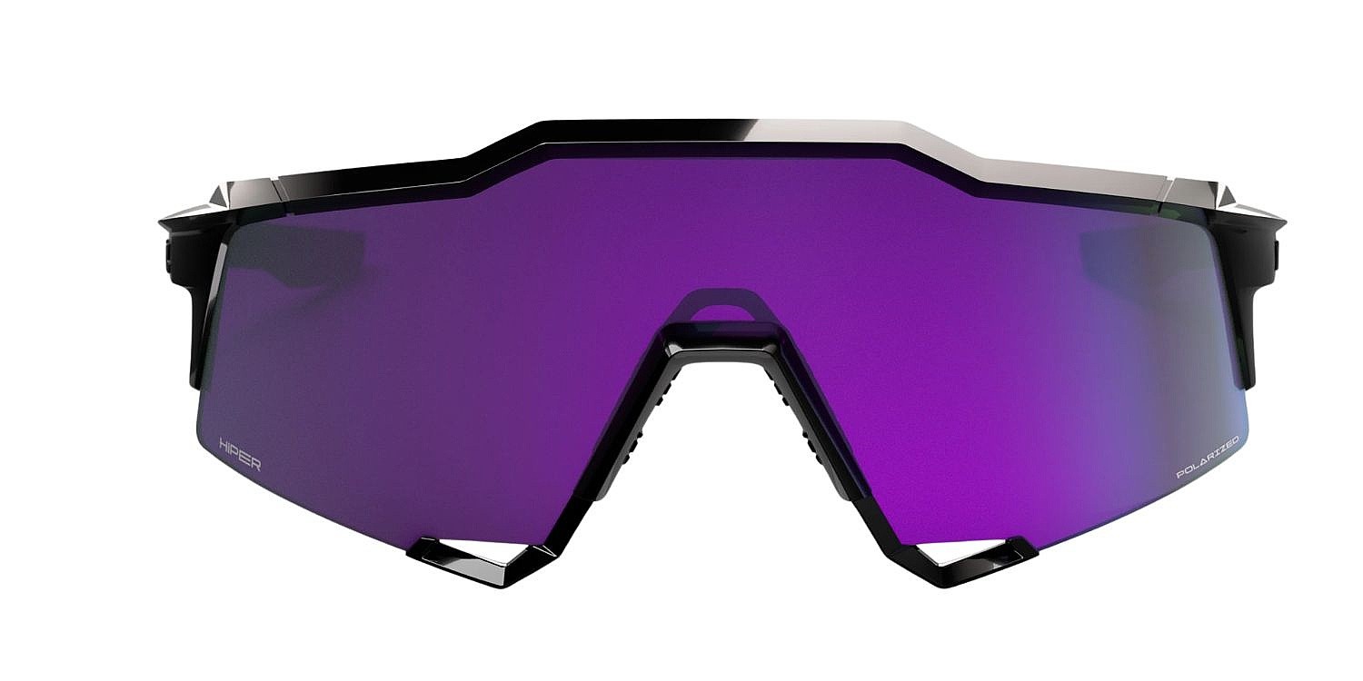 glasögon 100% Speedcraft - Polished Black/HiPER Lavender Polarized Mirror