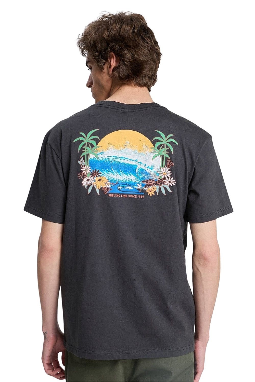 T-shirt Quiksilver Ev Barrel Paradise - KTA0/Tarmac - men´s