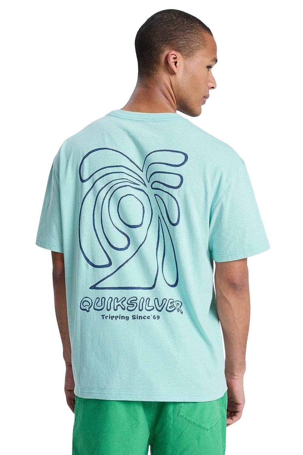 T-Shirt Quiksilver Curve Palm - BGA0/Blue Haze - men´s