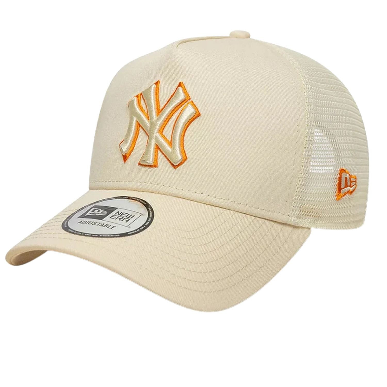 gorra con visera New Era 9FO AF Outline Trucker MLB New York Yankees - Light Cream/Tennessee Orange - men´s