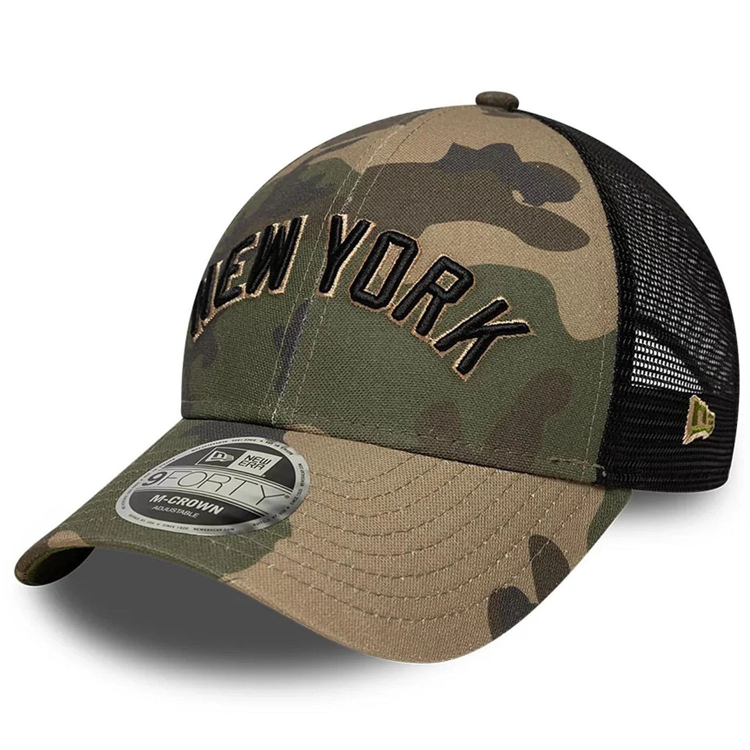 Kappe New Era 9FO M-Crown Wordmark Trucker MLB New York Yankees - Woodland Camo - men´s