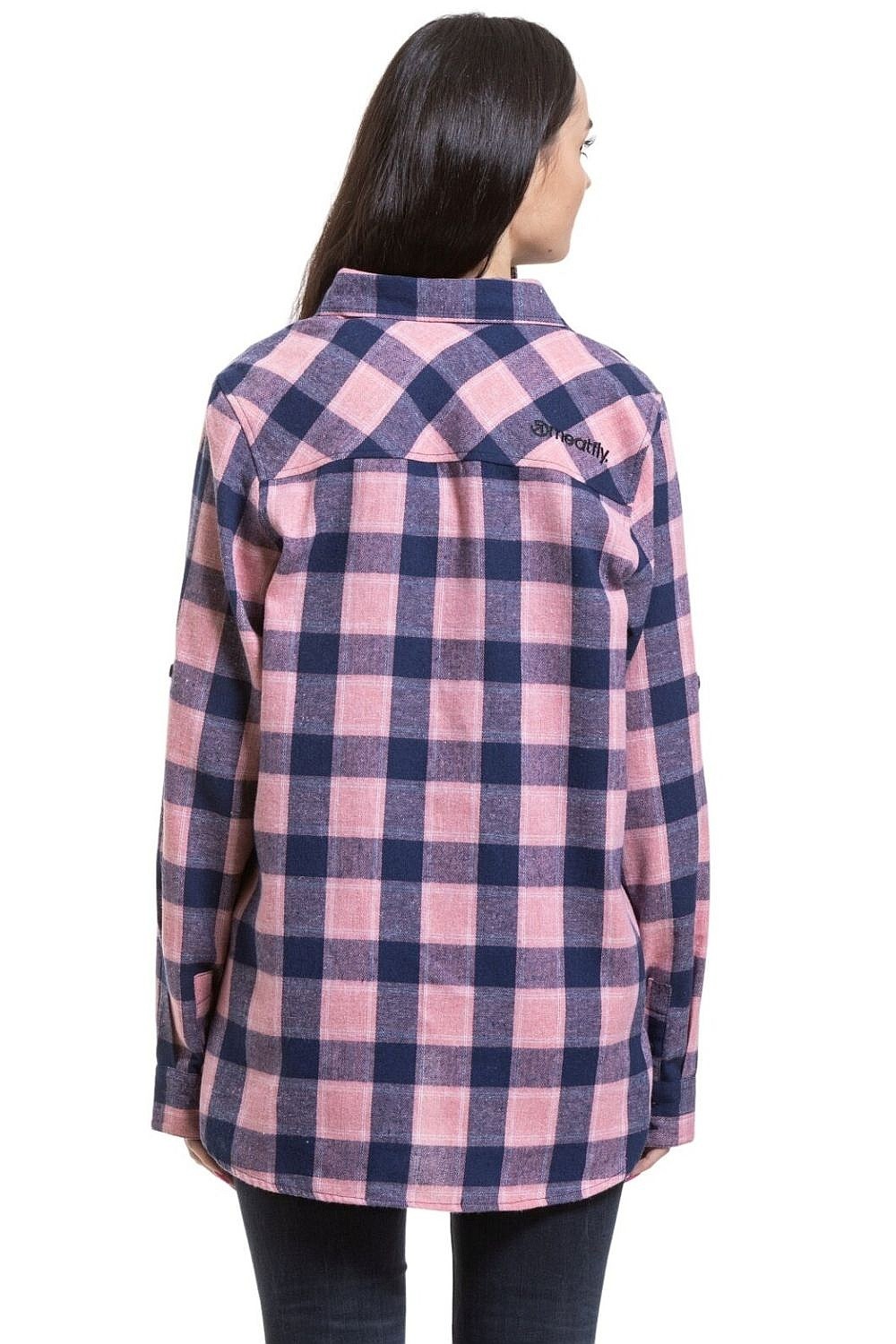 chemise Meatfly Courtney LS - Blue/Rose - women´s