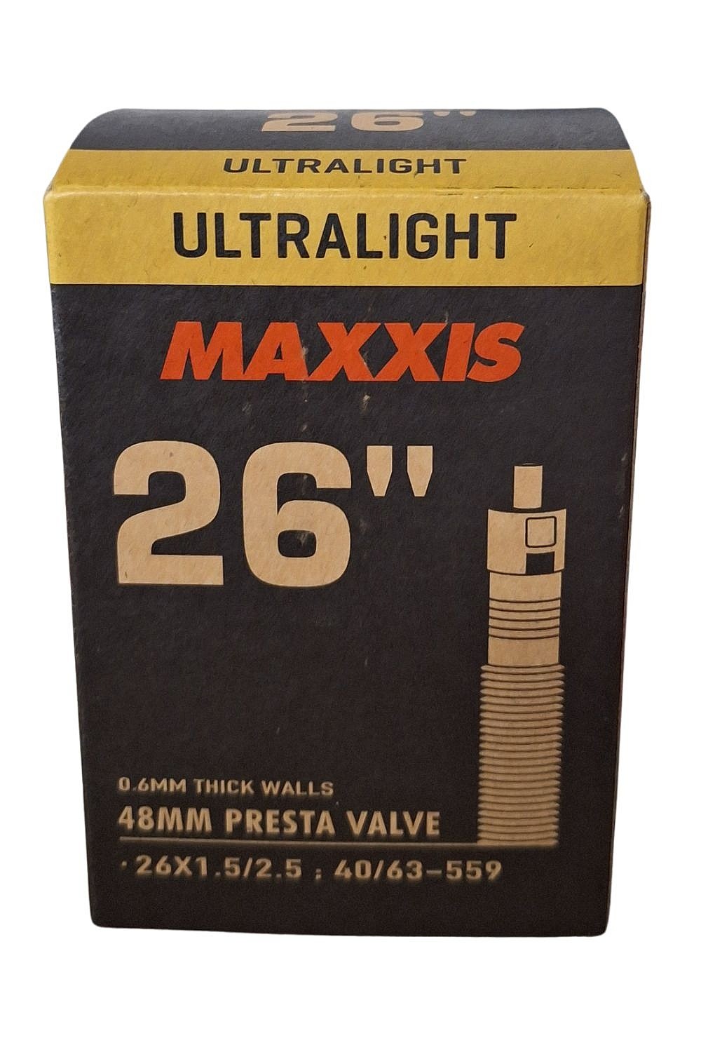 Inner tube Maxxis Ultralight Gal-FV 48mm 26"x1.5"-2.5" - Black