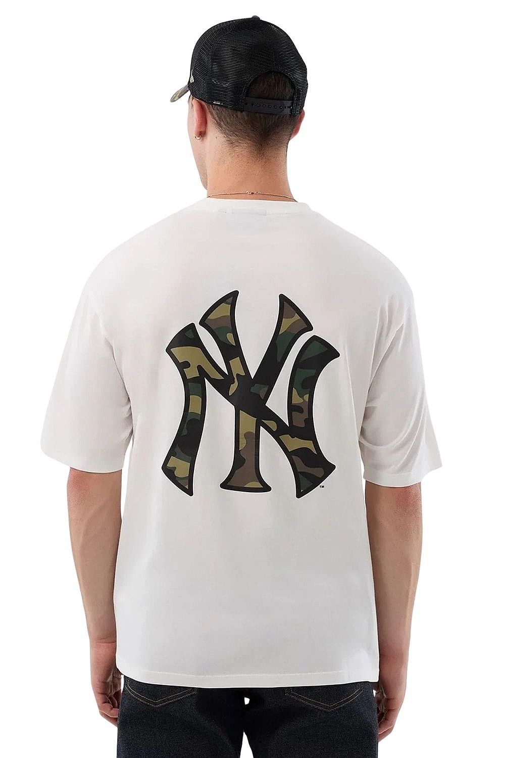 T-Shirt New Era Infill Oversized MLB New York Yankees - White